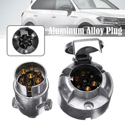 7 Pin Aluminium Alloy Plug Trailer Truck Towing Electrics 12V Connector EU Plug Professional Replacement For Truck