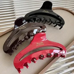 New French Gold Label Hollow Large Acetate Hair Claw Light Luxury Claw Clip Crab Hair Clip for Women Hair Accessories
