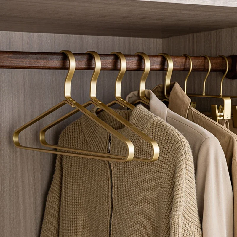 

1/4pcs Widen Coat Hangers Solid Aluminum Alloy Clothes Hanger Household Wardrobe Storage Rack Multi-purpose Pants Hanging Racks