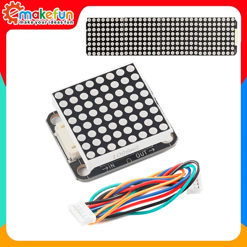 Adecuado para Arduino Circular 8x32 pantalla de matriz de puntos y módulo de pantalla de matriz de puntos Circular 8x8 interfaz Ph2.0 de Chip Max7219