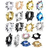 1 Pcs Hypoallergenic Stainless Steel Punk Style Rivet Ear Clip Without Ear Hole Piercing Jewelry Earrings for Men's Puncture
