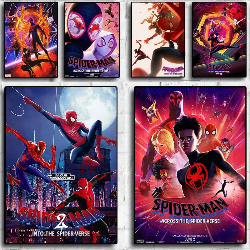 

2023 New Movie Spider Man: Across The Spider Verse Disney Canvas Prints Poster For Room Living Wall Art Home Decor Pictures Gif