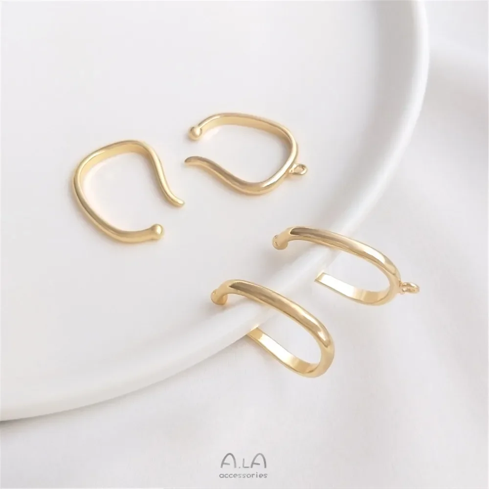 14K Gold Plated painless ear strap Strap Open ring diy earring ear hook for earring accessories