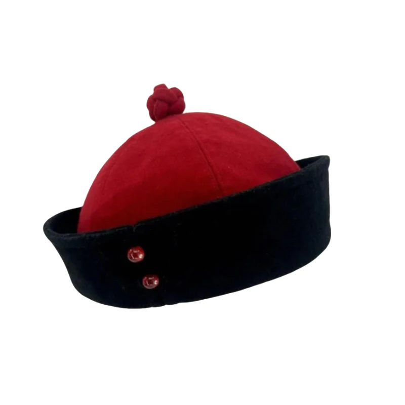

Ancient Imitation Qing Dynasty Style Arched Hat With Folding Brim Multifunctional Retro Qing Dynasty Winter Hat