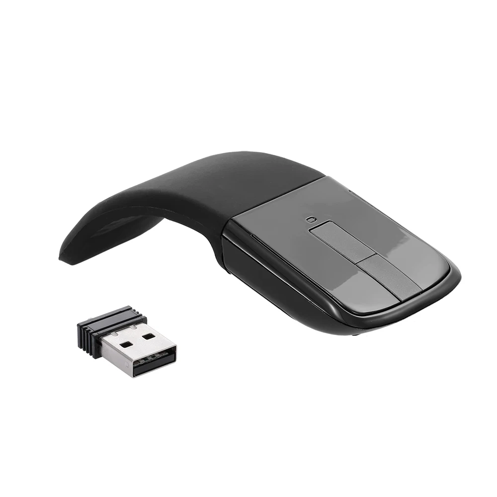 

2.4G Wireless Mouse with USB Arc Mouse with Touch Function Folding Optical Mice with USB Receiver Bending Mouse for PC Laptop