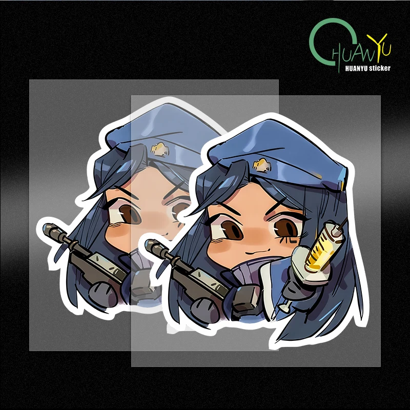 Overwatch, Anna cartoon, anime, two-dimensional creative electric car decoration, masking scratches, reflective car stickers