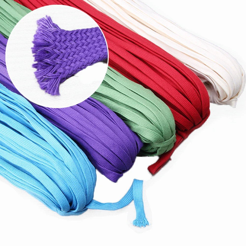 100M 12mm Colourful Plain Flat Polyester Double Hollow Ribbon Cord Gift Wrapping DIY Clothing Sewing Drawstring Ribbons
