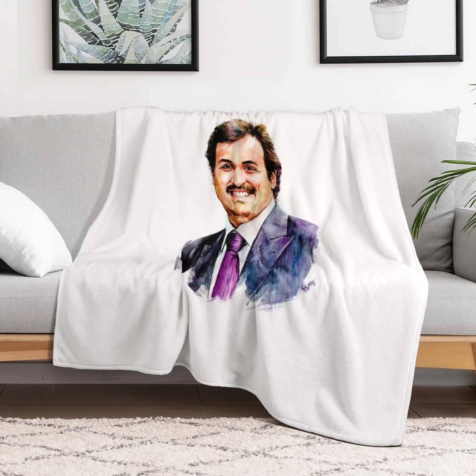 H.H. Sheikh Tamim Bin Hamad Al Thani Throw Blanket Luxury Throw Sofas Luxury Brand Luxury Designer Blankets