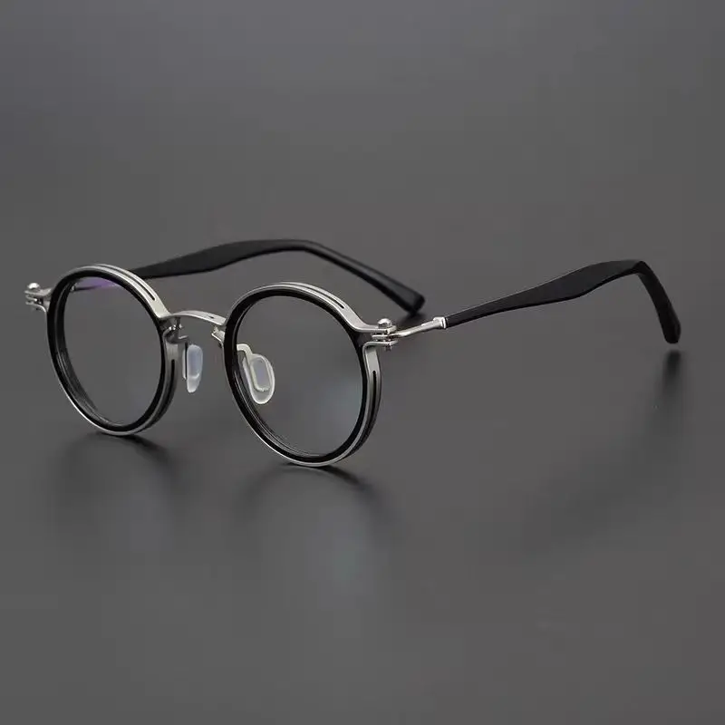 

Japanese Handmade Spectacle Super Light Pure Titanium Retro Round-framed Eyeglass Frames Steampunk Men's Glasses Frames Women