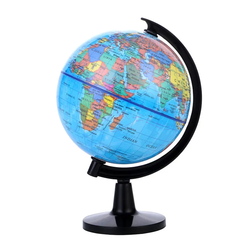 Globo educativo para la enseñanza, mapa mundial en inglés HD con rotación de 360°, 1 unidad ° Herramienta de aprendizaje de geografía de escritorio estándar con rotación