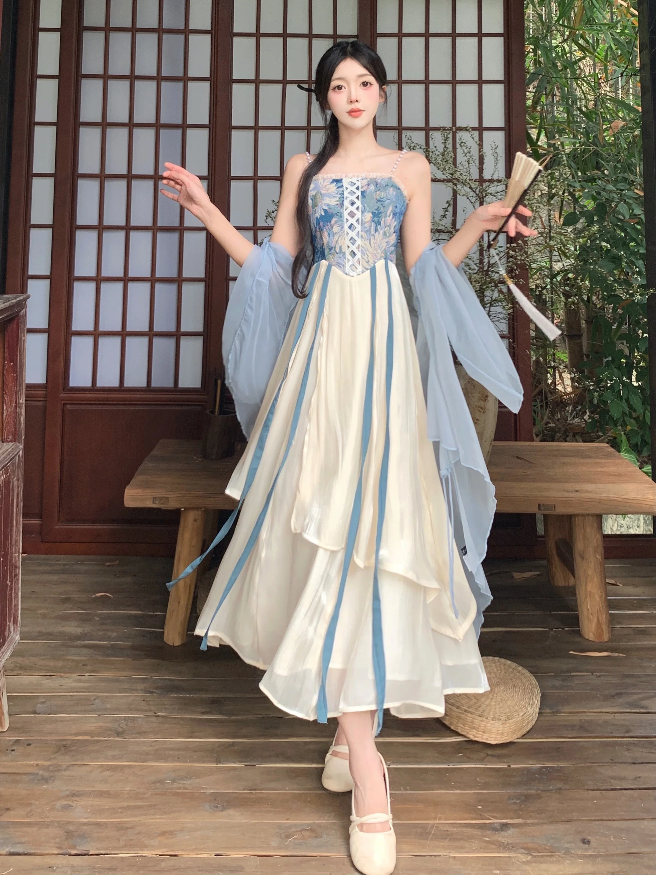 

Новая летняя дизайнерская юбка Han Element, элегантная, приталенная и сказочная юбка, длинная юбка, юбка бюстгальтера