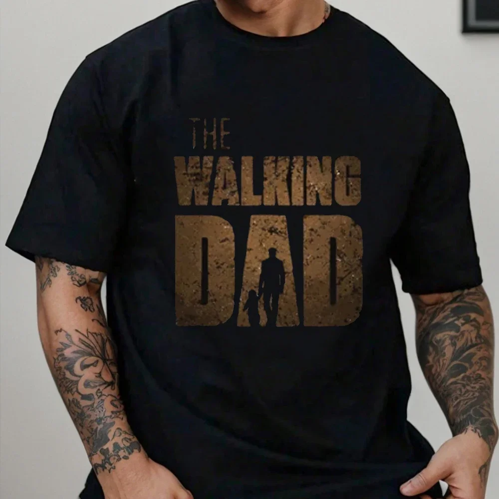 The Walking Dad Printed T Shirt Men\'s High Street T-Shirts Summer Fashion Classic Cotton Cool Tshirt Hip Hop Streetwear Tees