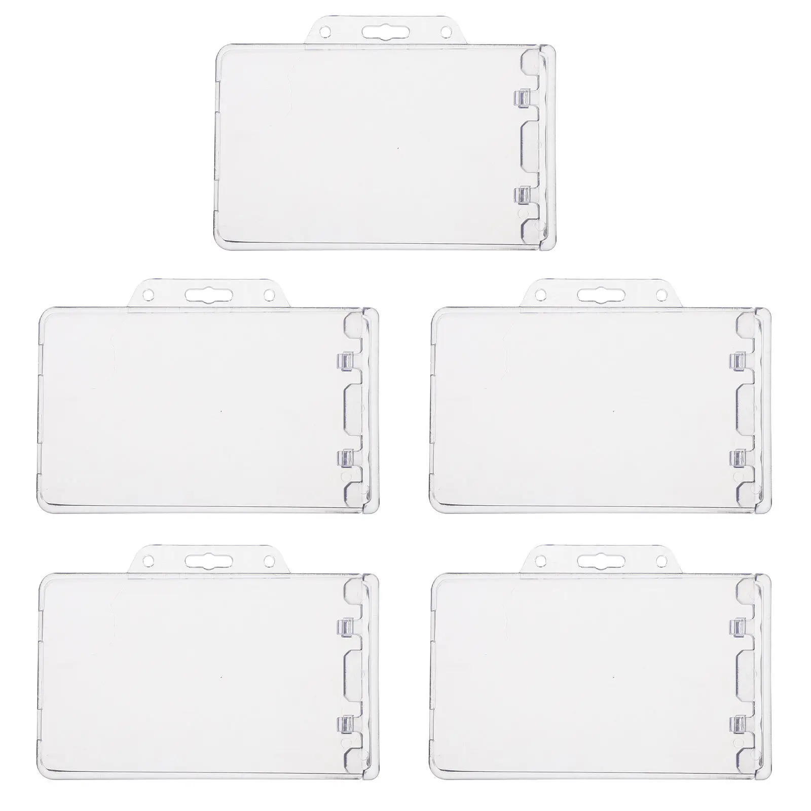 

5Pcs Horizontal Name Badge Holder Transparent Id Card Sleeve Work School Office Card Protector Photocard Sleeves