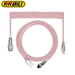 NNBILI Metal Type C USB Detachable gaming machine keyboard Spiral Coiling cable Wire Aviator Desktop Computer Aviation Connector