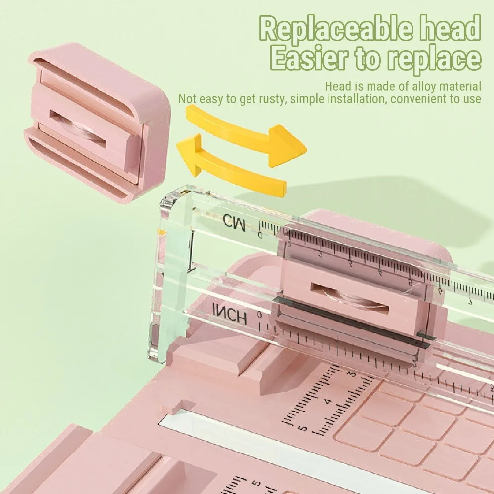 Safe ABS Paper Cutter Multi Function Wave Straight Dotted Lines Scrapbooking Tool Practical 4 in 1 Slider Cutter Cardstock