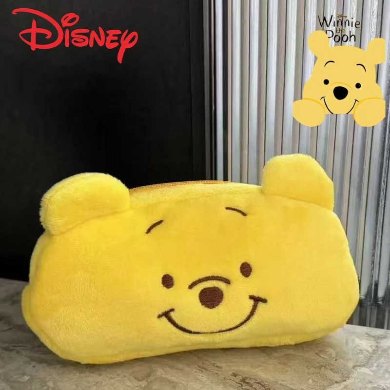 Simple Disney Winnie the Pooh Cute Creative Cartoon Pattern Fashionable Portable Pencil Bag Large Capacity Storage Cosmetic Bag
