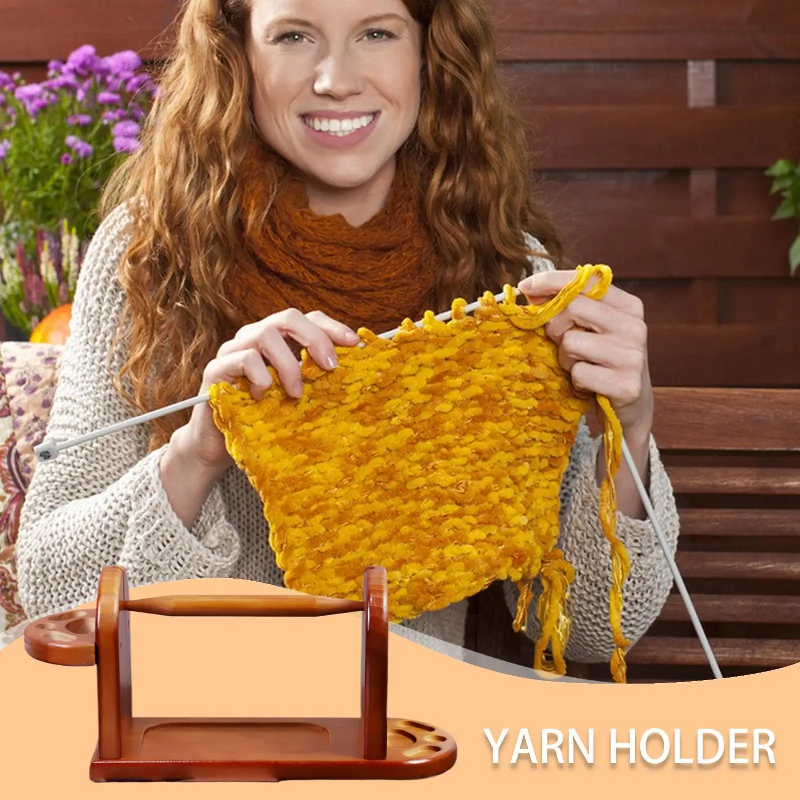 

Yarn Holder For Crocheting Wood Knitting Supplies Household Crocheting Spinner For Knitters Crocheters Enthusiasts Artists