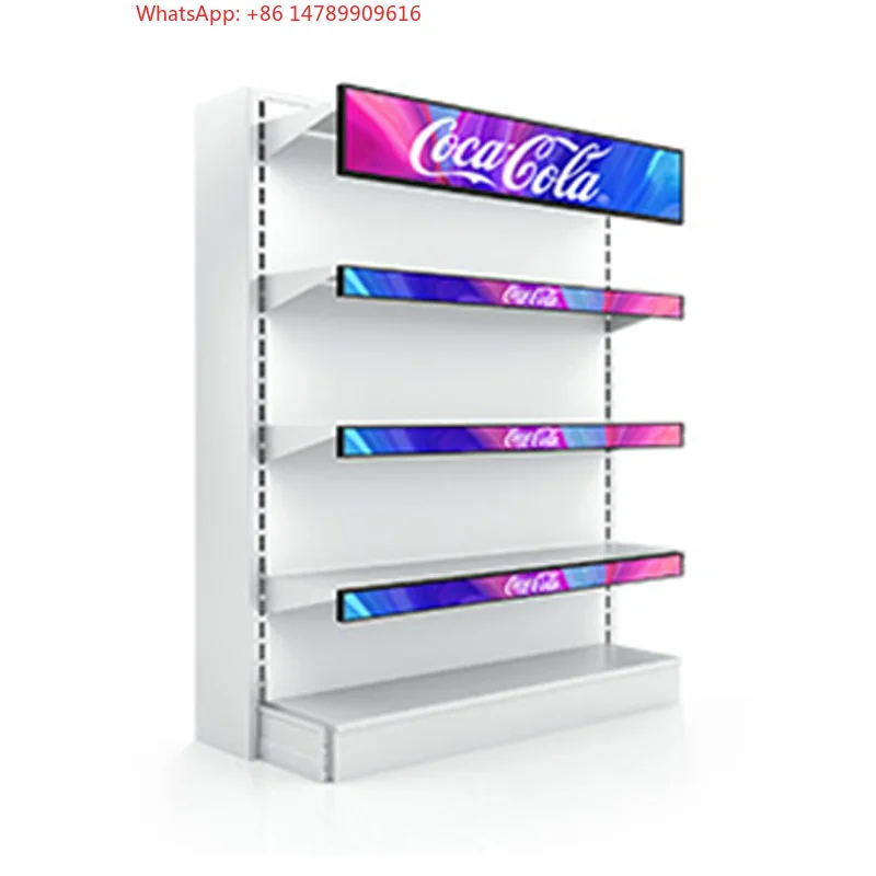 

LED Digital Signage Video WallSupermarket HD Shelf LED Display Digital Advertising Video Signage Price Panel GOB P1.875 Smart SD