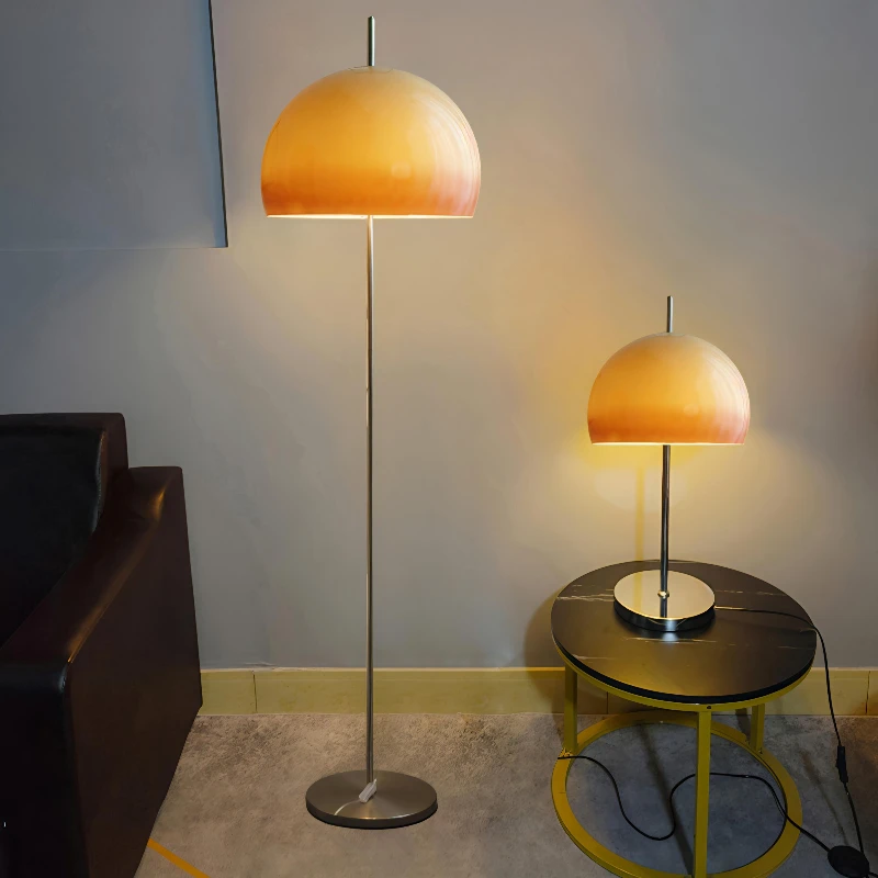 Nordic Living Room Bauhaus Glass LED Floor Lamp Gradient Orange Mushroom Floor Lamp Living Room Bedroom Atmosphere