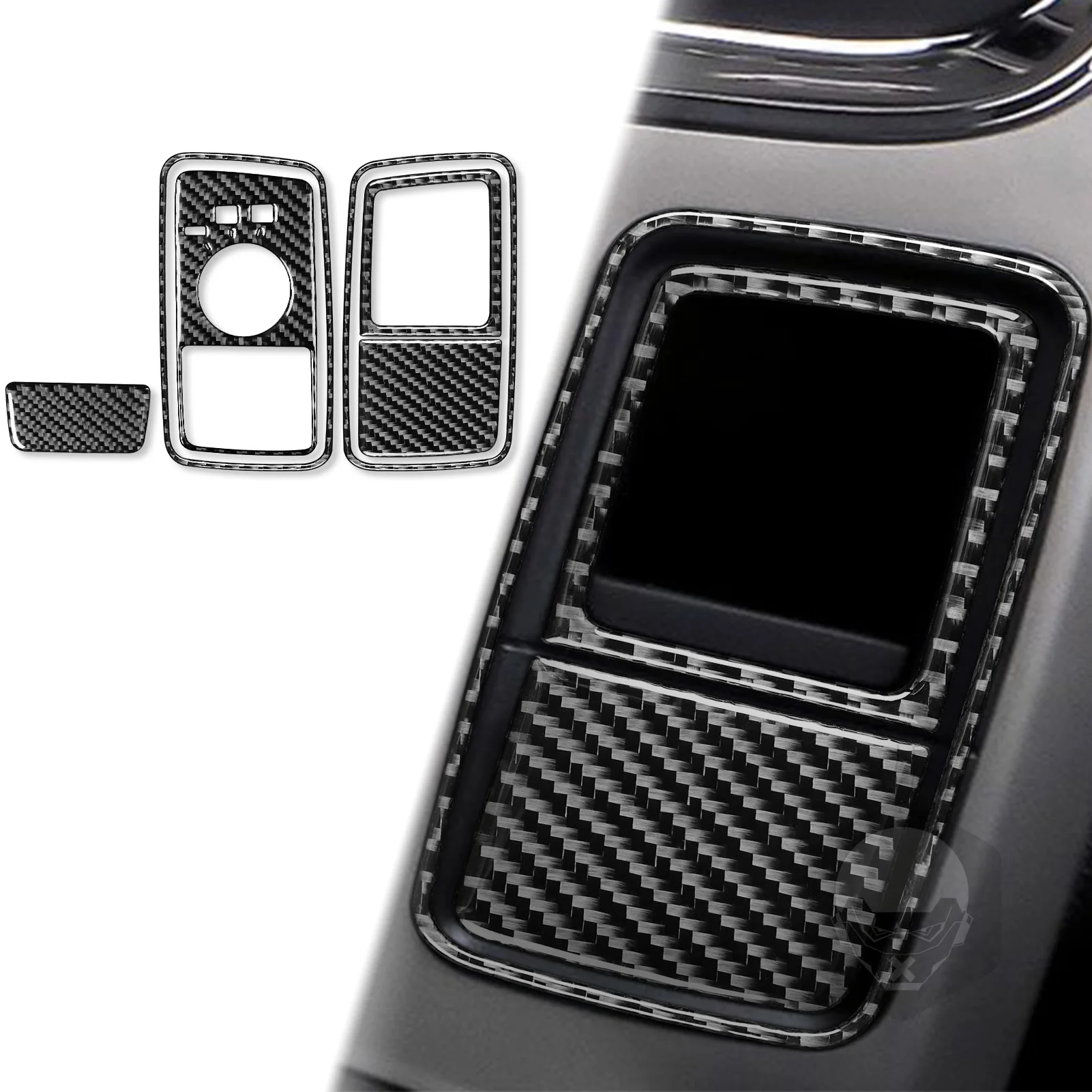 For Dodge Ram 2013 2014 2015 Rotary Shifter Four-Wheel Drive Button Panel Cover Trim Real Carbon Fiber Accessori Interior