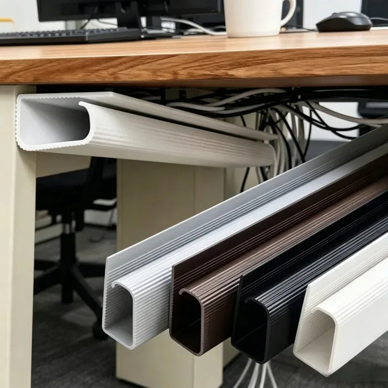 1/2 Stück 40 cm/15,75 Zoll PVC-Kabelkanal, Kabelmanagement-Ablage für unter dem Schreibtisch, Kabelverstecker und -organisator für Computer-, TV- und Bürokabel