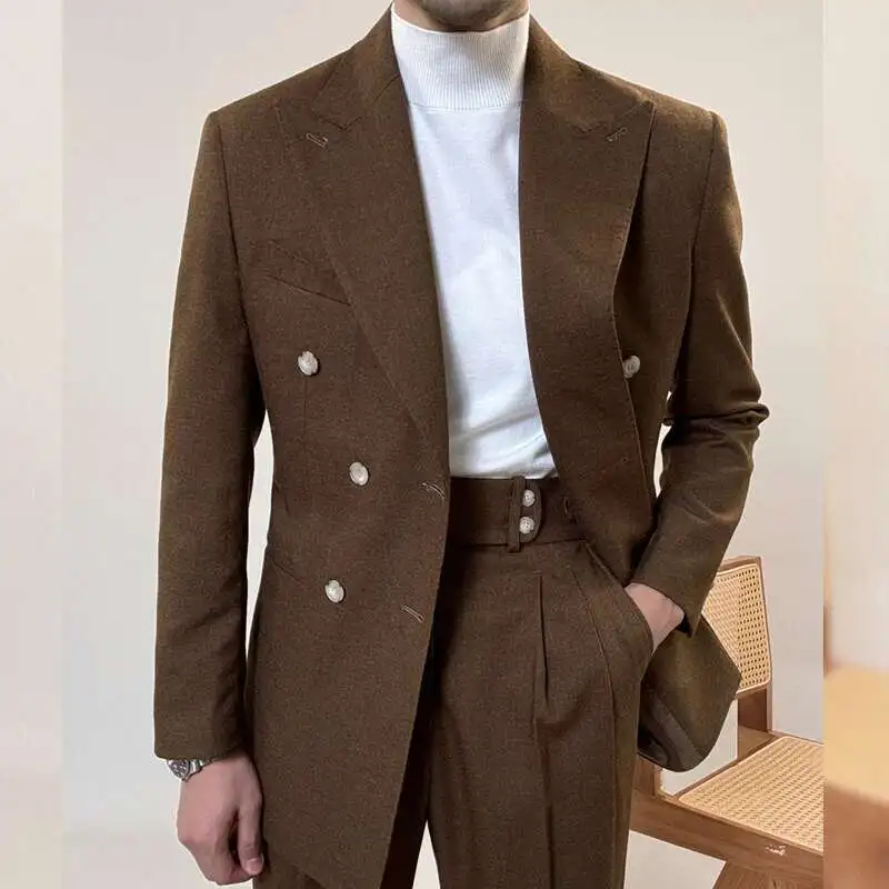 

Casual Office Party Prom Costume Homme Men Tuxedo Suit Winter High Quality Business Dress Suit Wedding Suit For Men Versatile