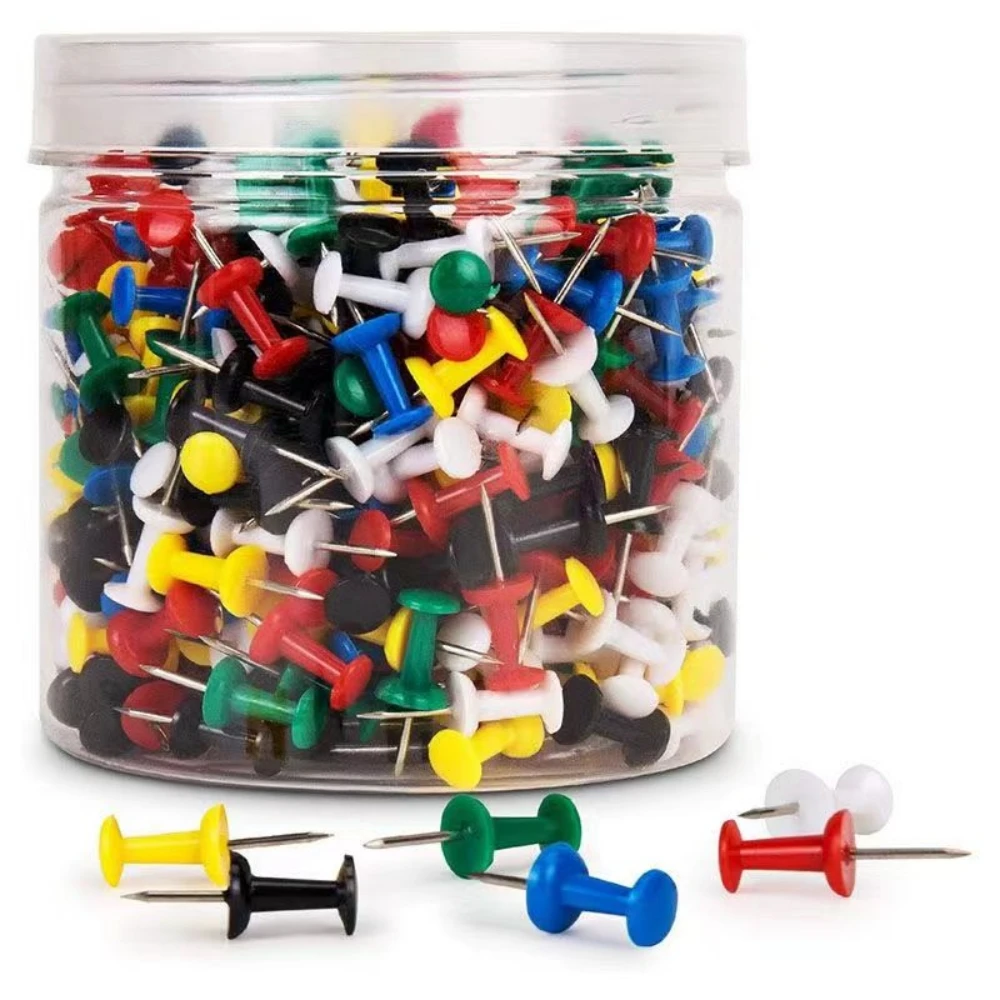 500Pcs Push Pins, Thumb Tacks for Bulletin Board, Stick Pins Thumb Tacks for Cork Board Wall Hangings, Office Tacks Color Pins f