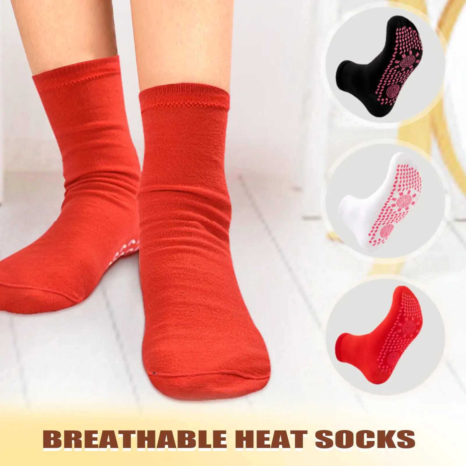 Breathable Self-Heating Socks Tourmaline Magnetic Socks For Men Women Winter Warm Socks Heated Socks Massage Therapy Socks images - 6