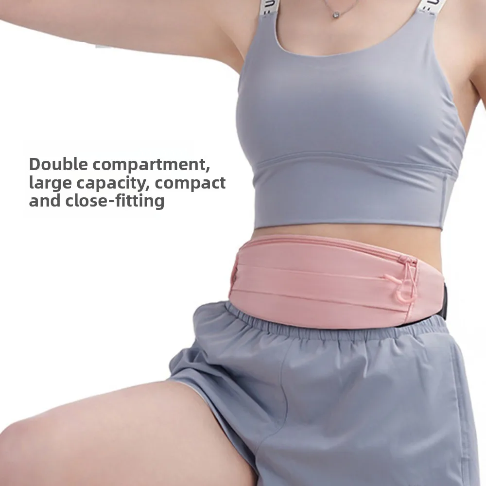 Ultra-Thin Sport Mobile Waist Bag Close Fitting Multifunctional Running Waist Bag Breathable Lightweight Sports Phone Bag