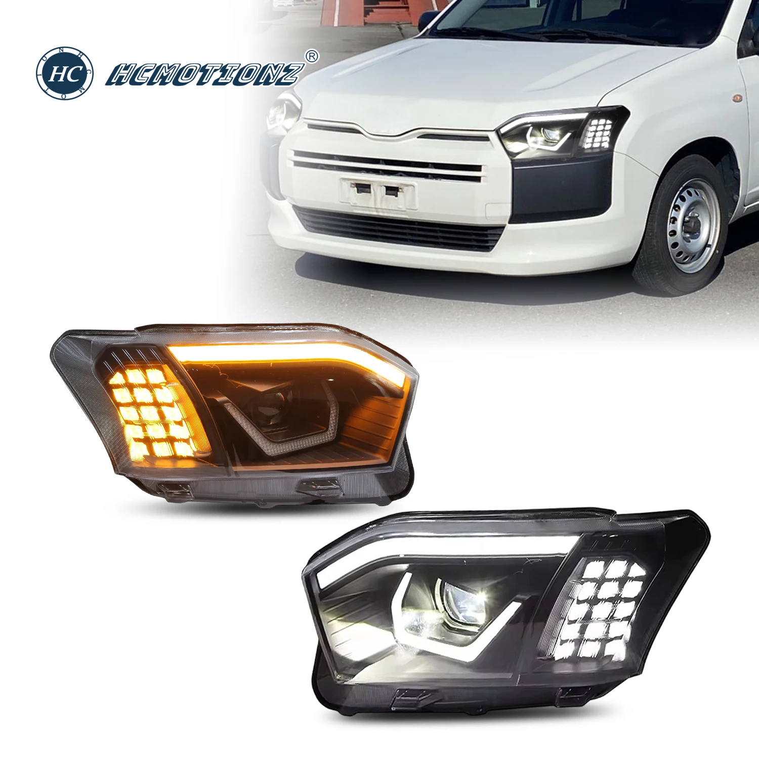 

HCMOTIONZ LED Head Lights for Toyota Probox 2014-2025 XP160 Succeed 2014-2020 Familia Van 2018-2025 Front Lamps Assembly