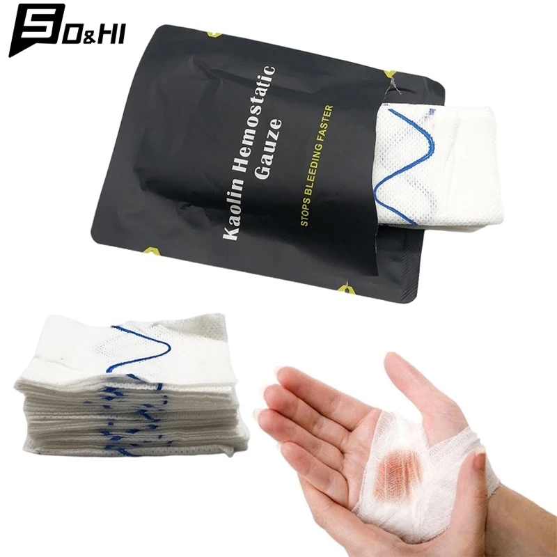 Hemostatic Kaolin Gauze Combat Emergency Trauma Z-Fold Soluble For Ifak Tactical Military First Aid Kit Medical Wound Dressing