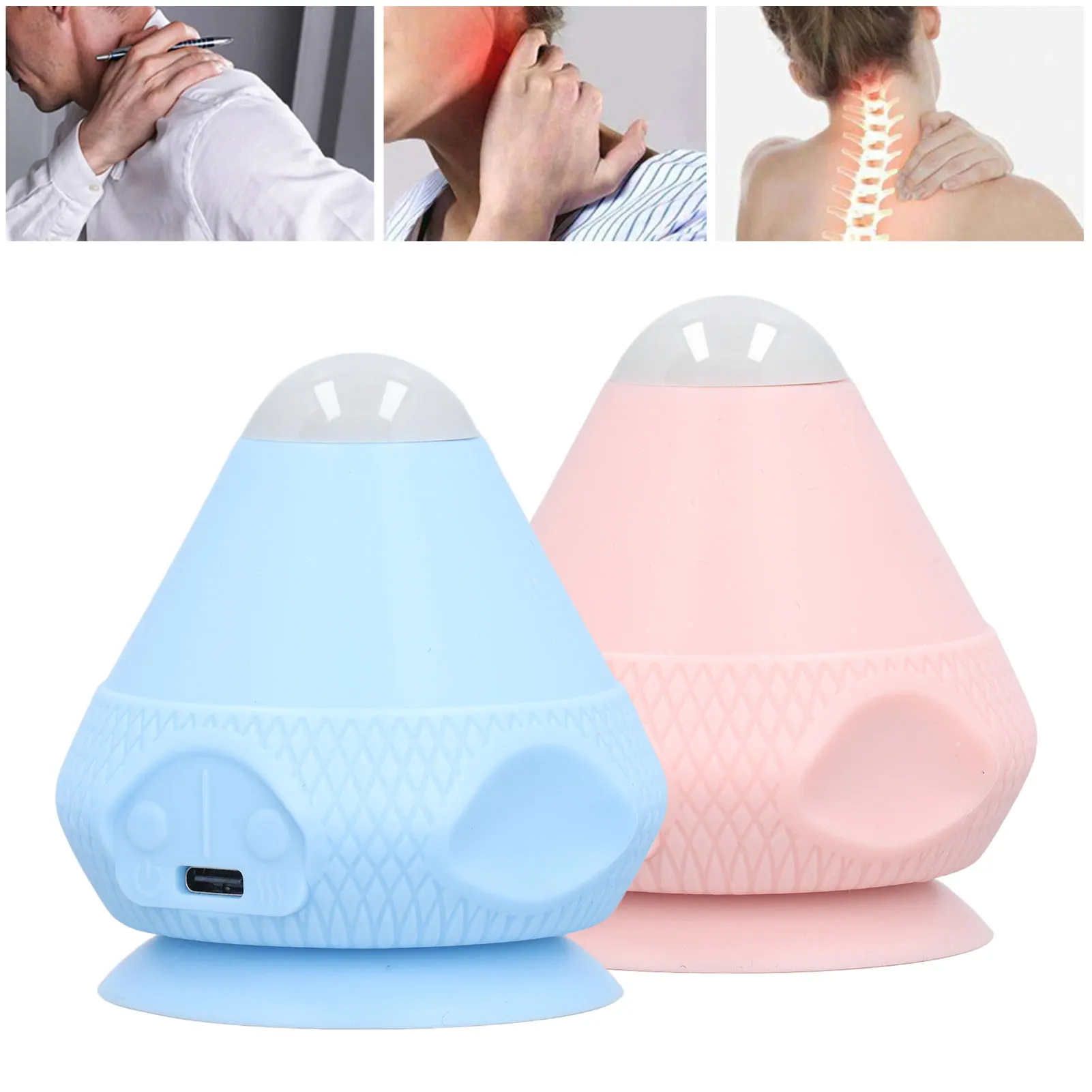 كرة تدليك قابلة للتركيب، كوب شفط، أداة تدليك على الحائط، مدلك الظهر الساخن بالاهتزاز #1