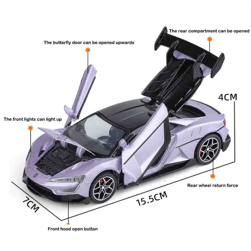 

1:32 YANGWANG-U9 модель автомобиля из сплава, игровой автомобиль, подарок на день рождения со звуком и светом, детская игрушечная машинка для мальчика