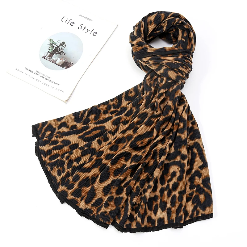 Lenço estampado leopardo para mulheres, lenço macio, xale elegante, design de luxo, alta qualidade, venda quente, 2024