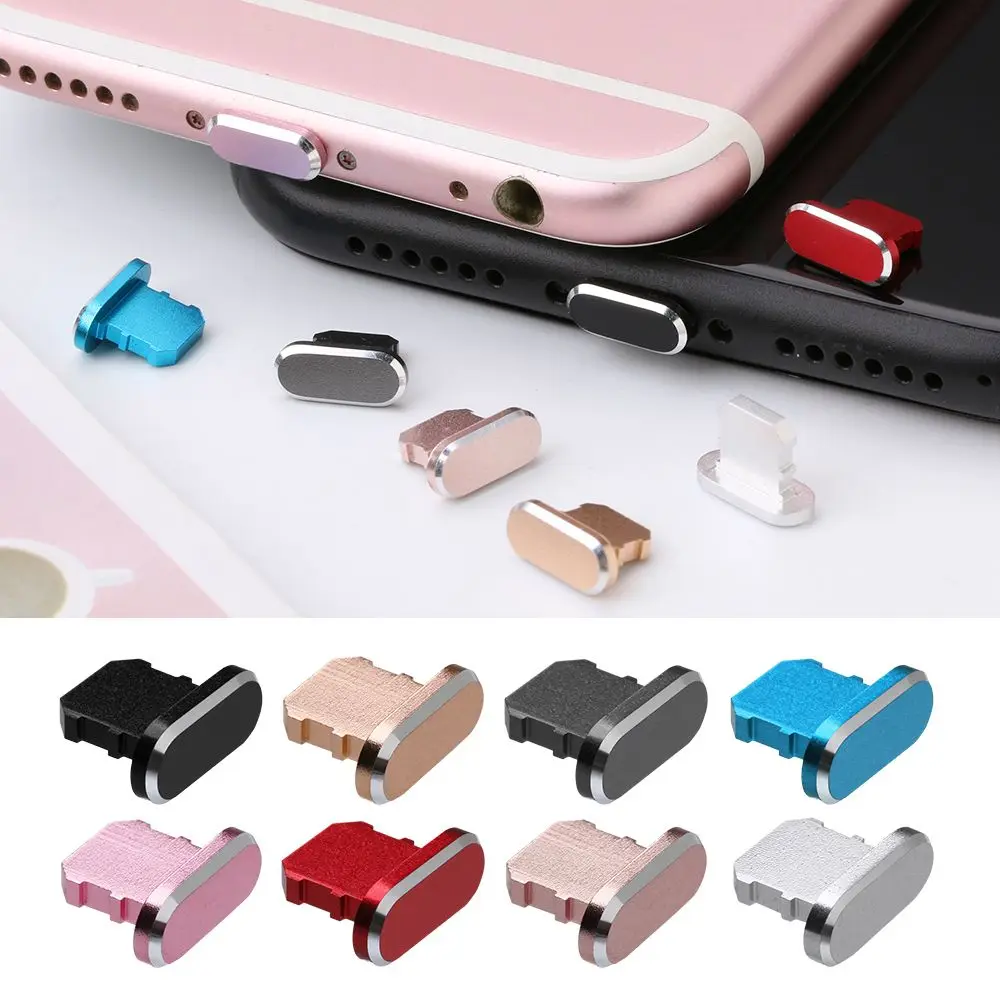 Phone Accessories Charger Dock Metal Stopper Anti Dust Plug Charging Port Cap For iP 13 12 11 Pro Max X XR Max 8 7 6S Plus