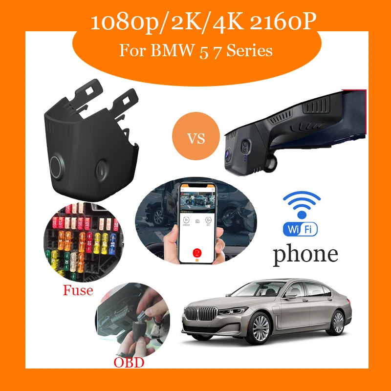 

Car Road Record WiFi DVR Driving Video Recorder Dash Camera For BMW 5 7 Series 2018~2021 Night Vision CCD