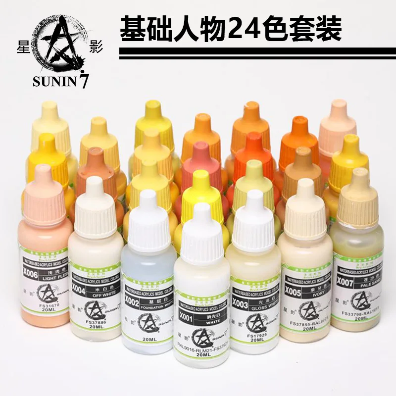 

Skin Color Paint Pigment Hand Coating Pen Water-based Fundamentals of Handmade Characters 24 Color Set GK Clay SUNIN