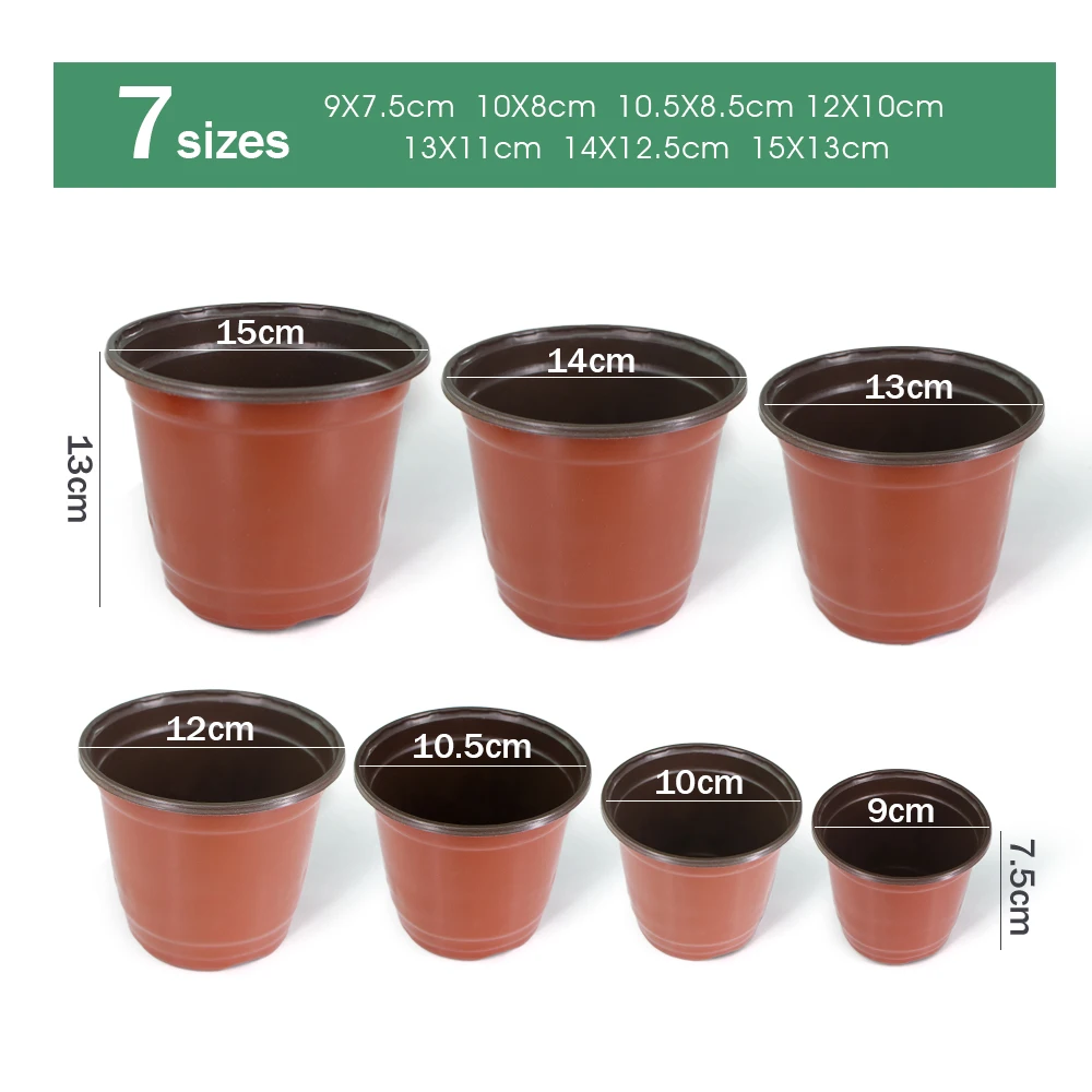 9/10/11/12/15cm Flowerpot Plastic Grow Box Fall Resistant Tray for Home Garden Plants Nursery Cup Transplant Flower Plant Pots 