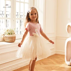 Dave Bella Girl's Dress Children's New Baby Princess Dress Mesh Lace Sweet Noble Fashion Summer Outdoor Party DB2235490