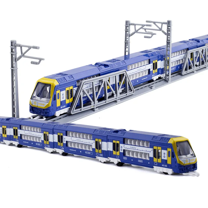 1: 87 โลหะผสมคู่ส่วนรถไฟและรถรางรุ่น double-Layer Subway และรางความเร็วสูงของเล่น,ของเล่นเด็ก,ขายส่ง