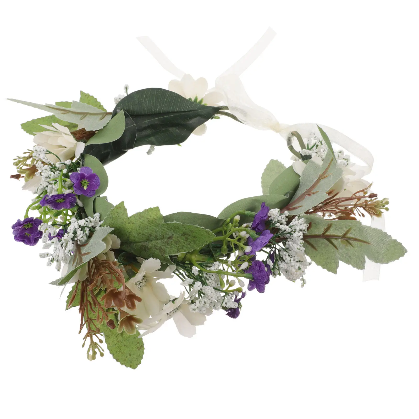 

Цветочная повязка на голову для девочек, венок, яркая, элегантная, в милом стиле, реквизит для фотосессий, для праздников и пляжа