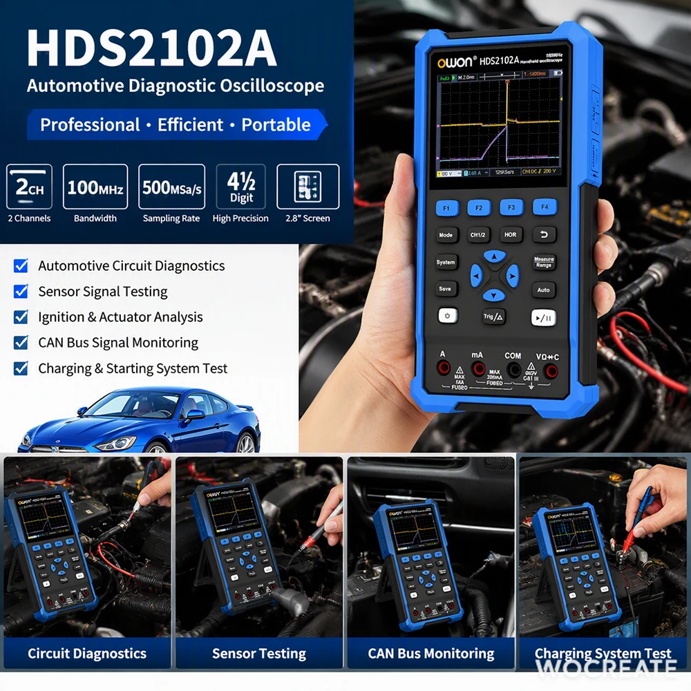 [hds2102a] HDS2102A 키트, 100MHz, 2채널, 자동차 진단용 오실로스코프 겸 멀티미터, 엔 썸네일 3