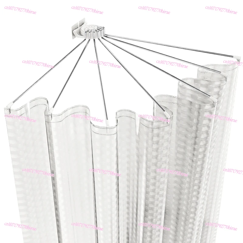 

H1 Shower Curtain Set Non-punching Fan Shower Rod Curved Stainless Steel Semicircular Shower Cover Corner Folding UL Bath