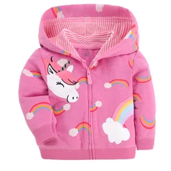 Spring & Autumn Baby Boys Girls Toddler Casual Coat Cartoon Hooded Outfits Kids Sports Cotton Clothes Zip style 9m-3y