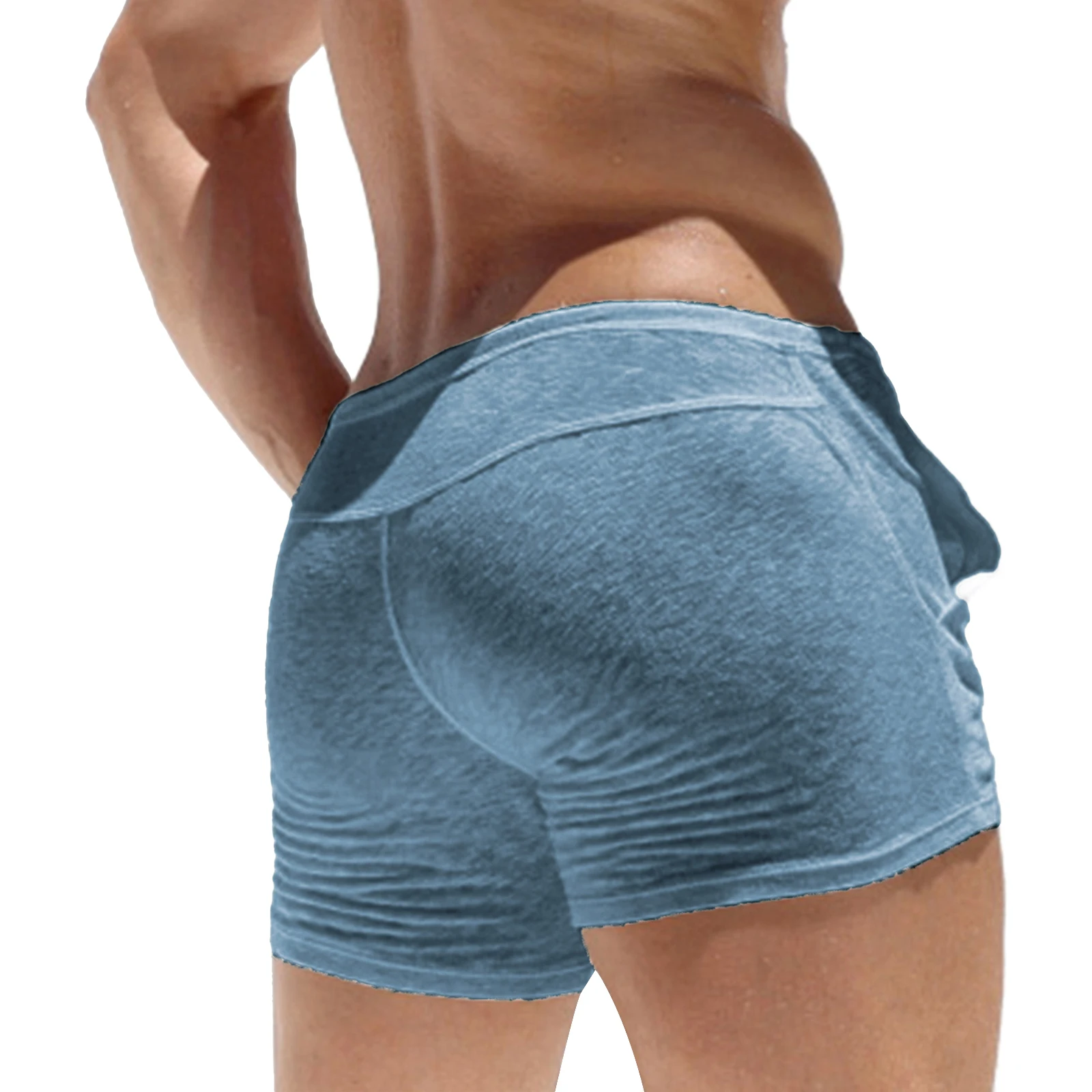 Men's Summer Drawstring Shorts with Pockets Stylish Casual Solid Color Ultra-thin Breathable Shorts
