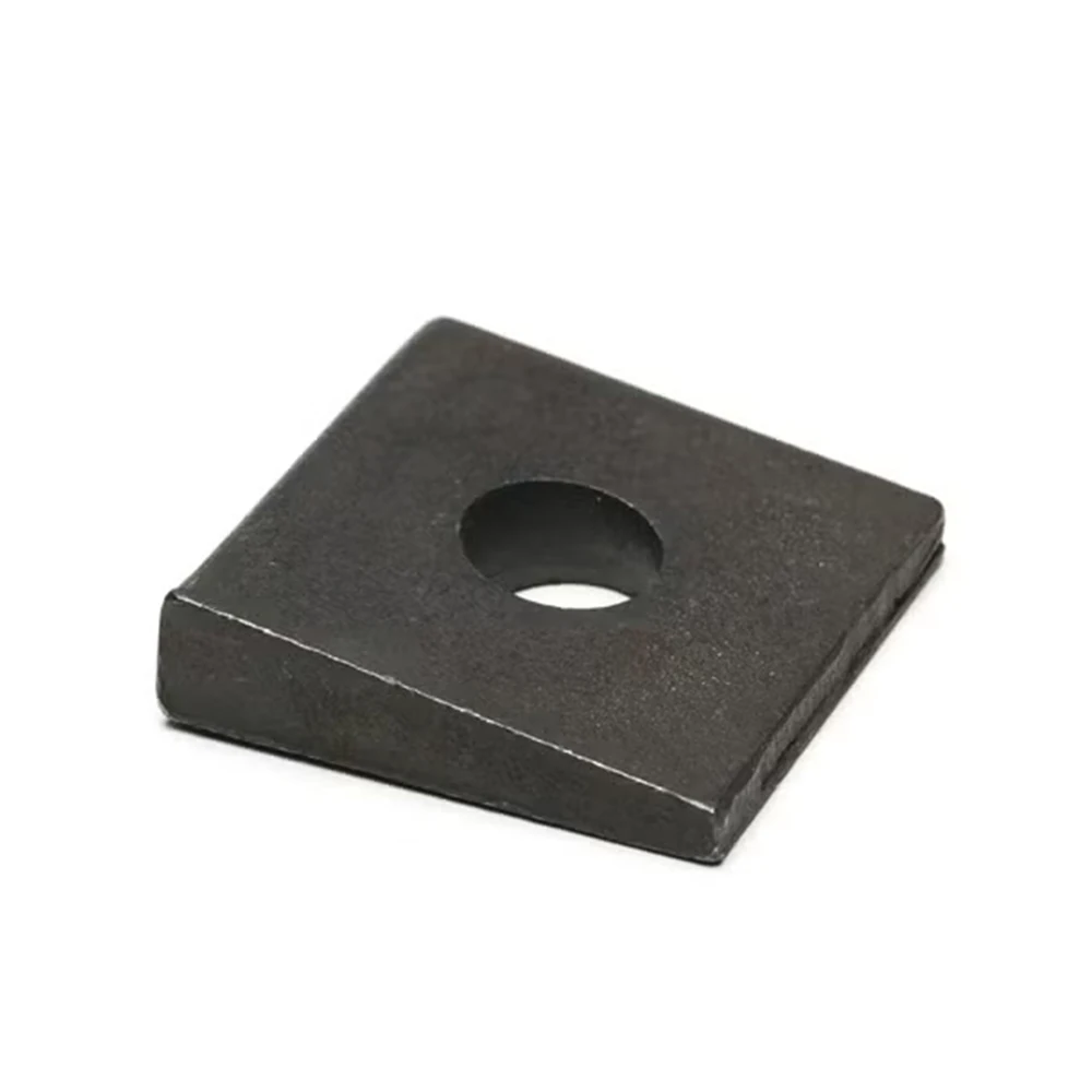 Square Taper Washer Black Carbon Steel M6 M8 M10 M12 M14 M16 M18 M20-M30 Square Beveled Washer for Square Diagonal Gasket I-Beam