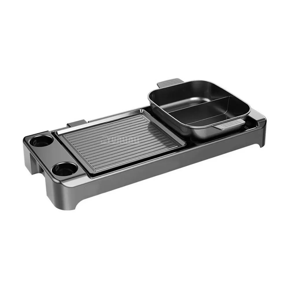 Olla Eléctrica para Barbacoa y Hotpot, Placa de Cocción de Doble Sabor, Electrodoméstico de Cocina para el Hogar