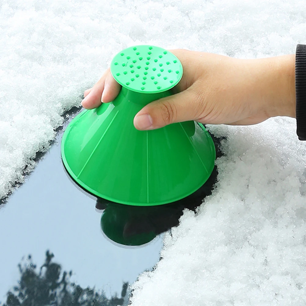 Car Window Windshield Magic Ice Scraper Oil Funnel Snow Remover Shovels Deicer Cone Tool Scraping Winter Car Accessories