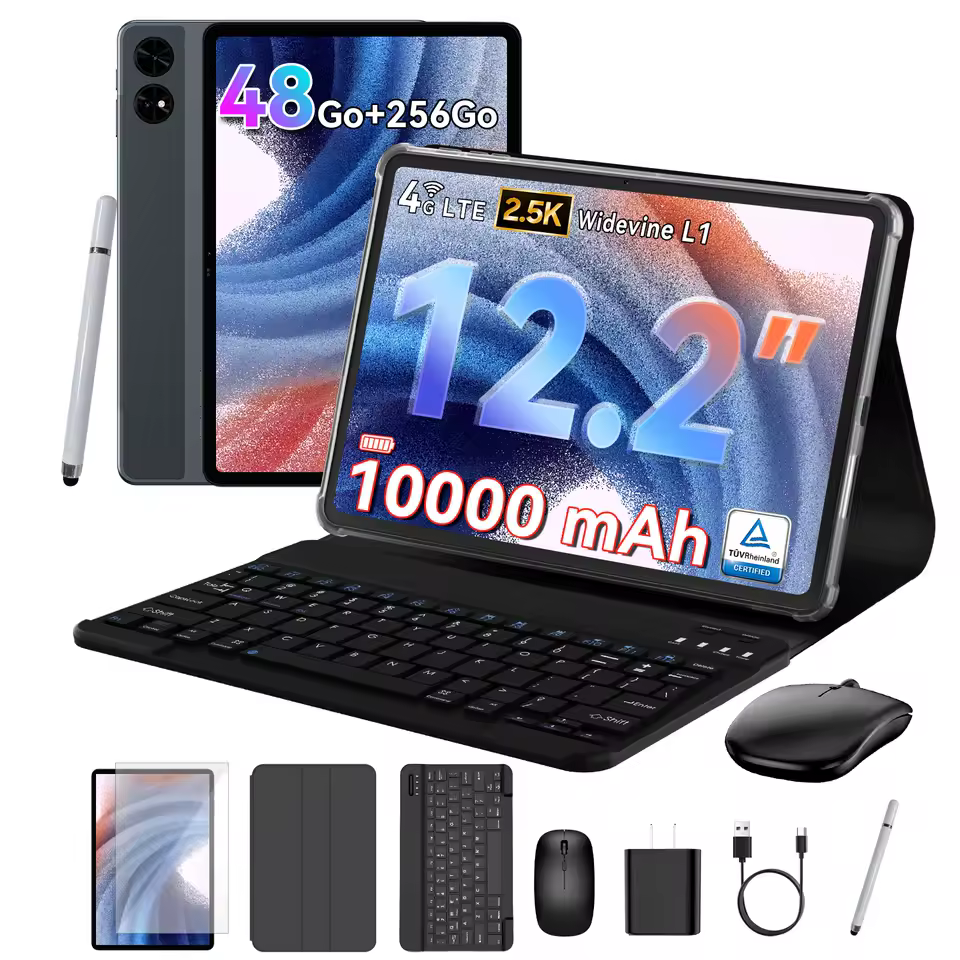 Tablet Android TABWEE T60 da 12,2” con tastiera integrata e display 2,5K