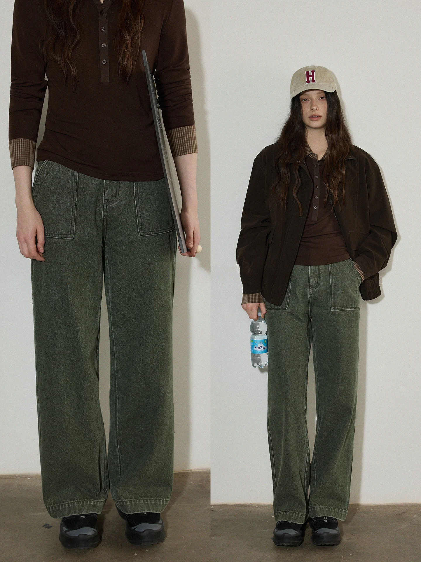 

Джинсы Lofi Choose Vintage Waed Workwear: Новые женские прямые свободные широкие брюки с высокой талией на молнии, весна